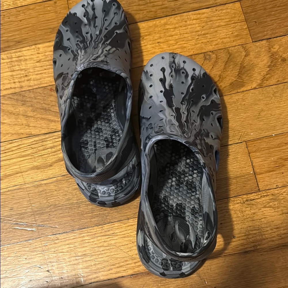 Kids Gray Camo Slip-On Shoes